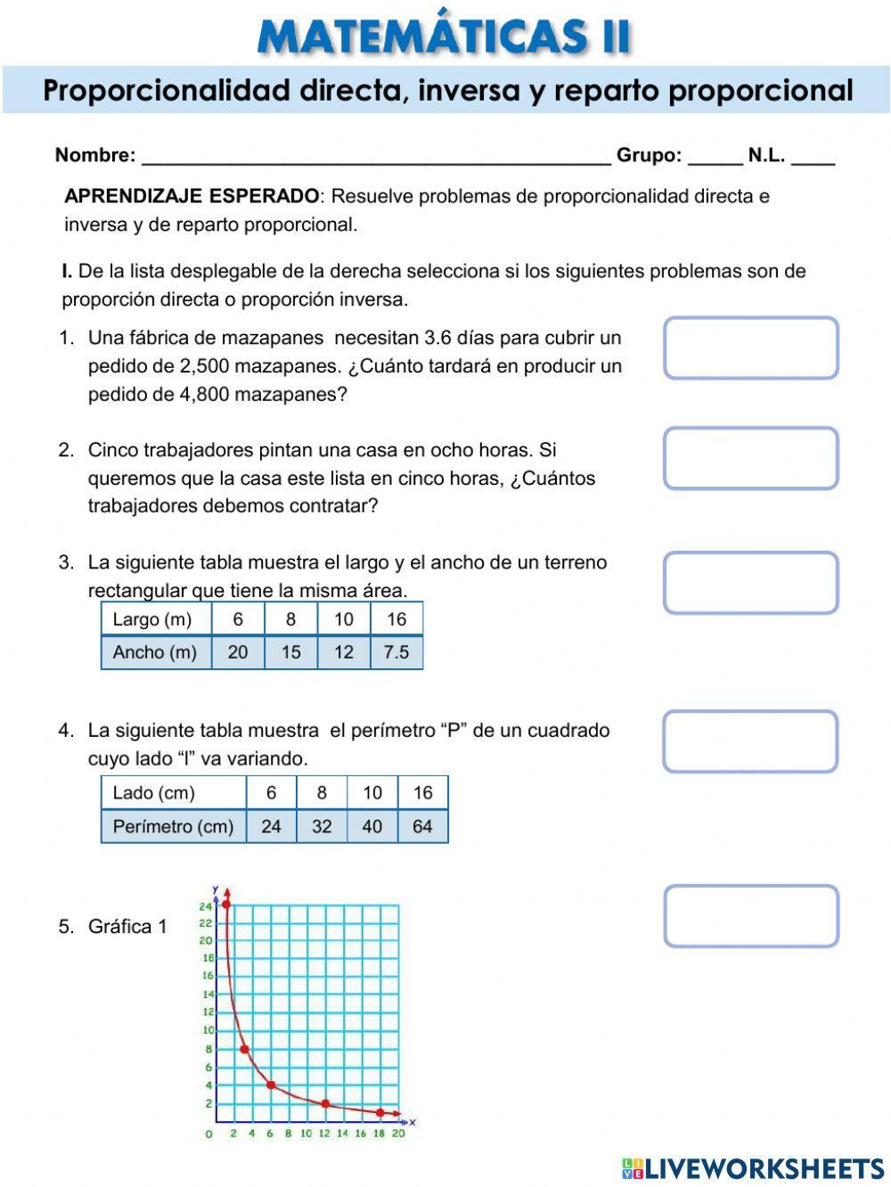 Porporción directa e inversa