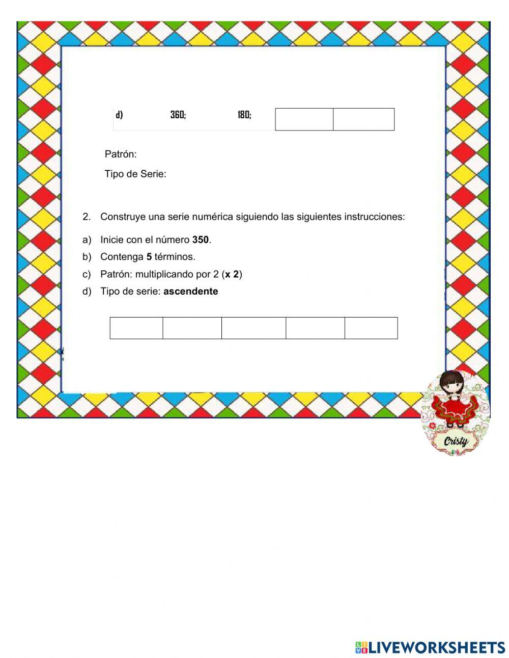 Completa las series iii