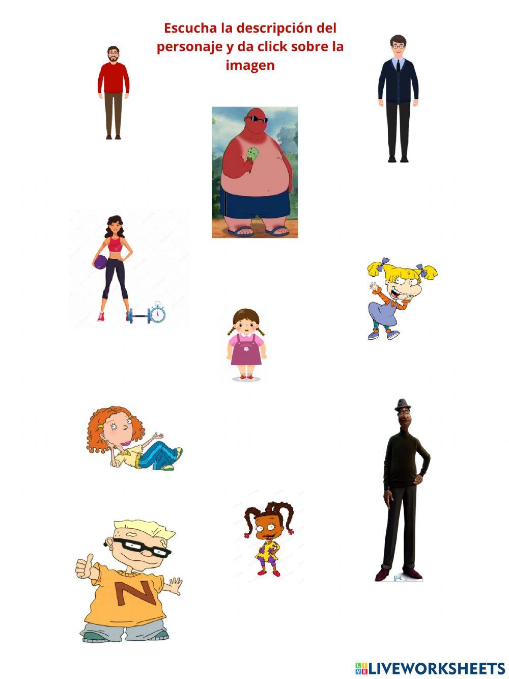 Descripción de personajes animados