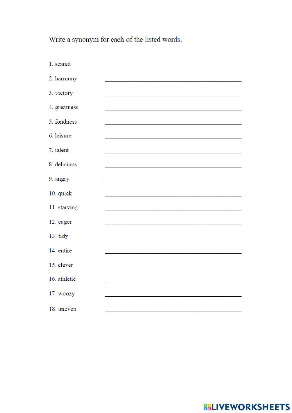 Synonyms 1 Intermediate