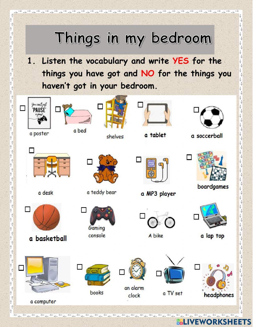 Things in my bedroom