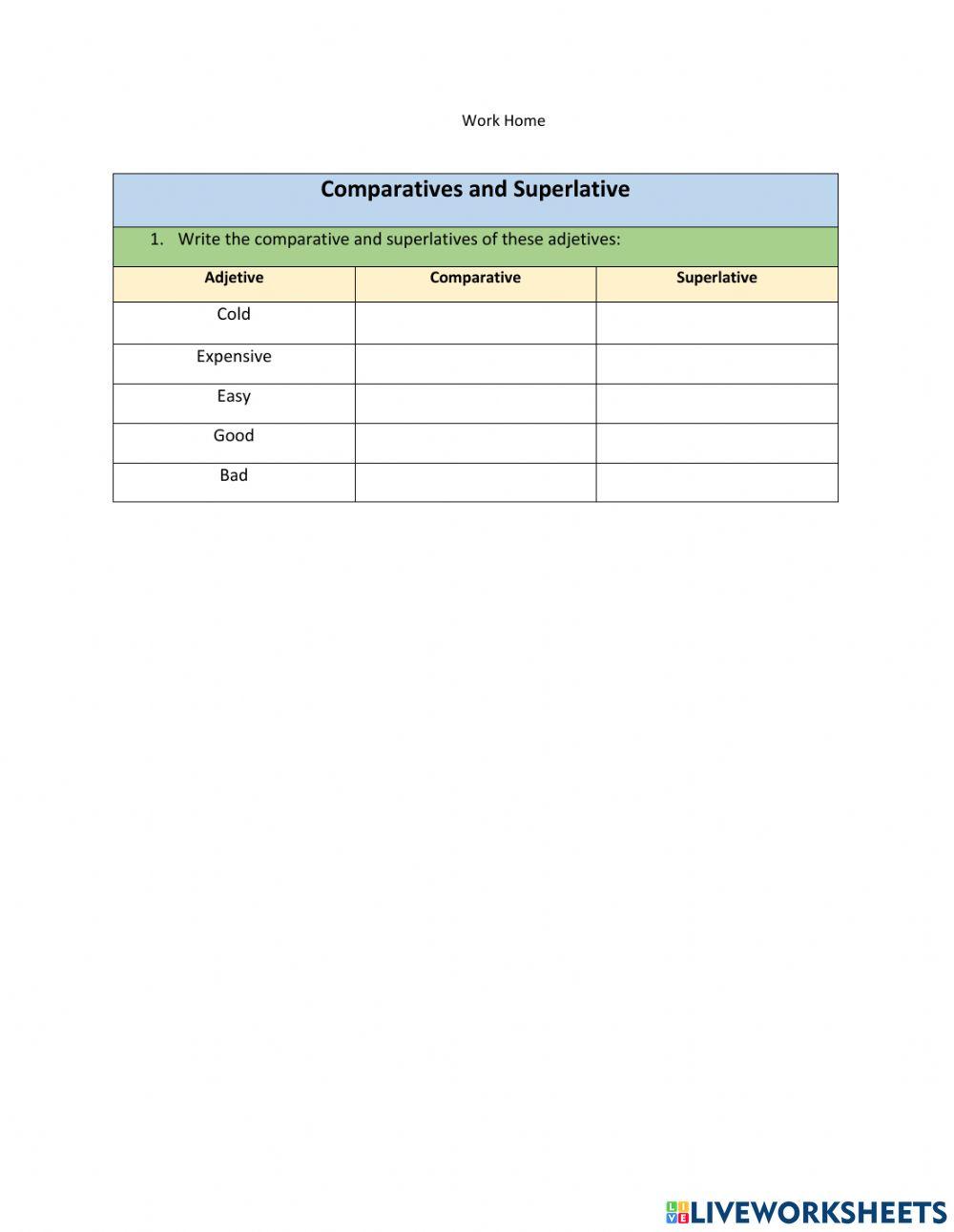 Comparativos y superlativos