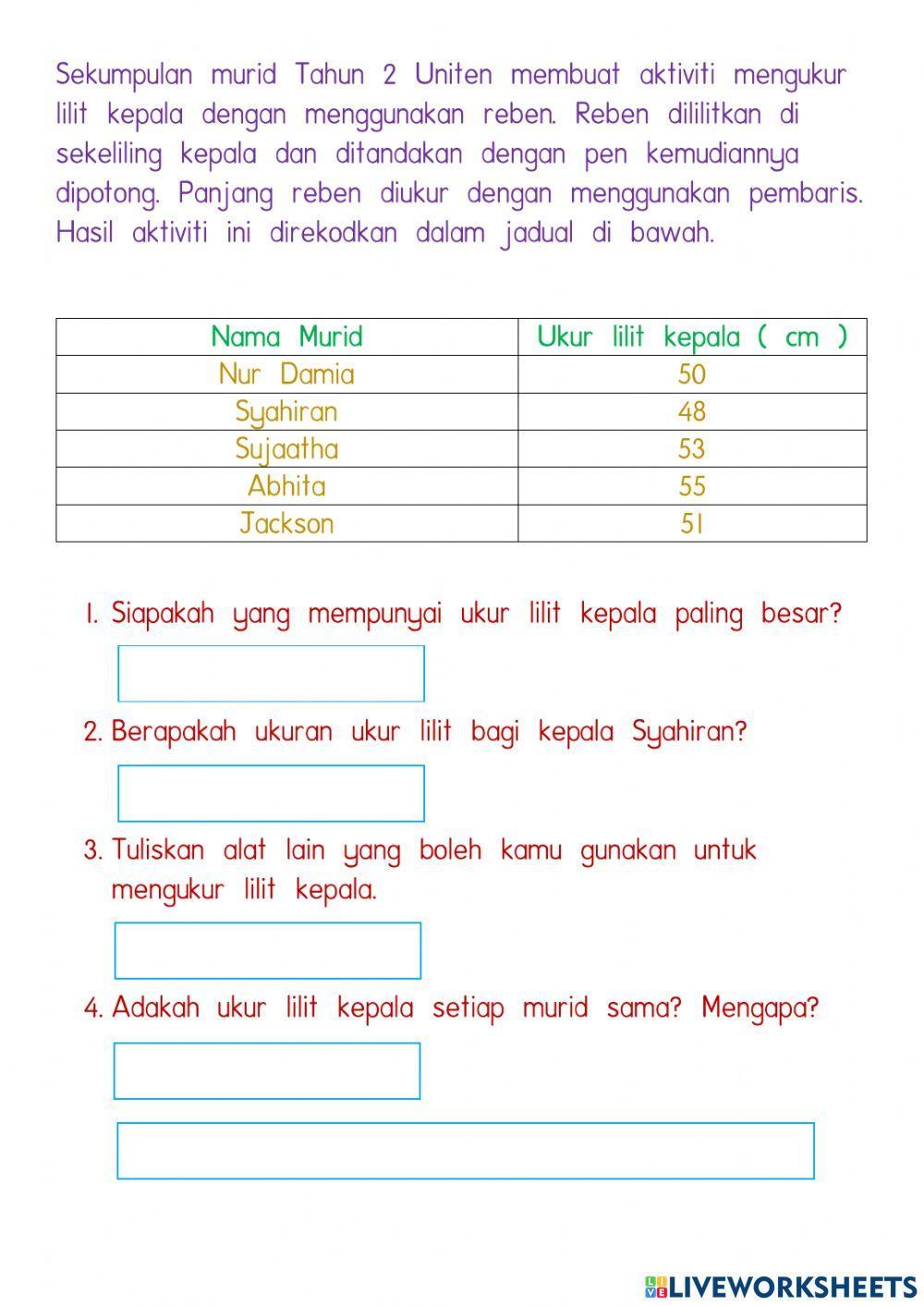 Mengukur dan menggunakan nombor