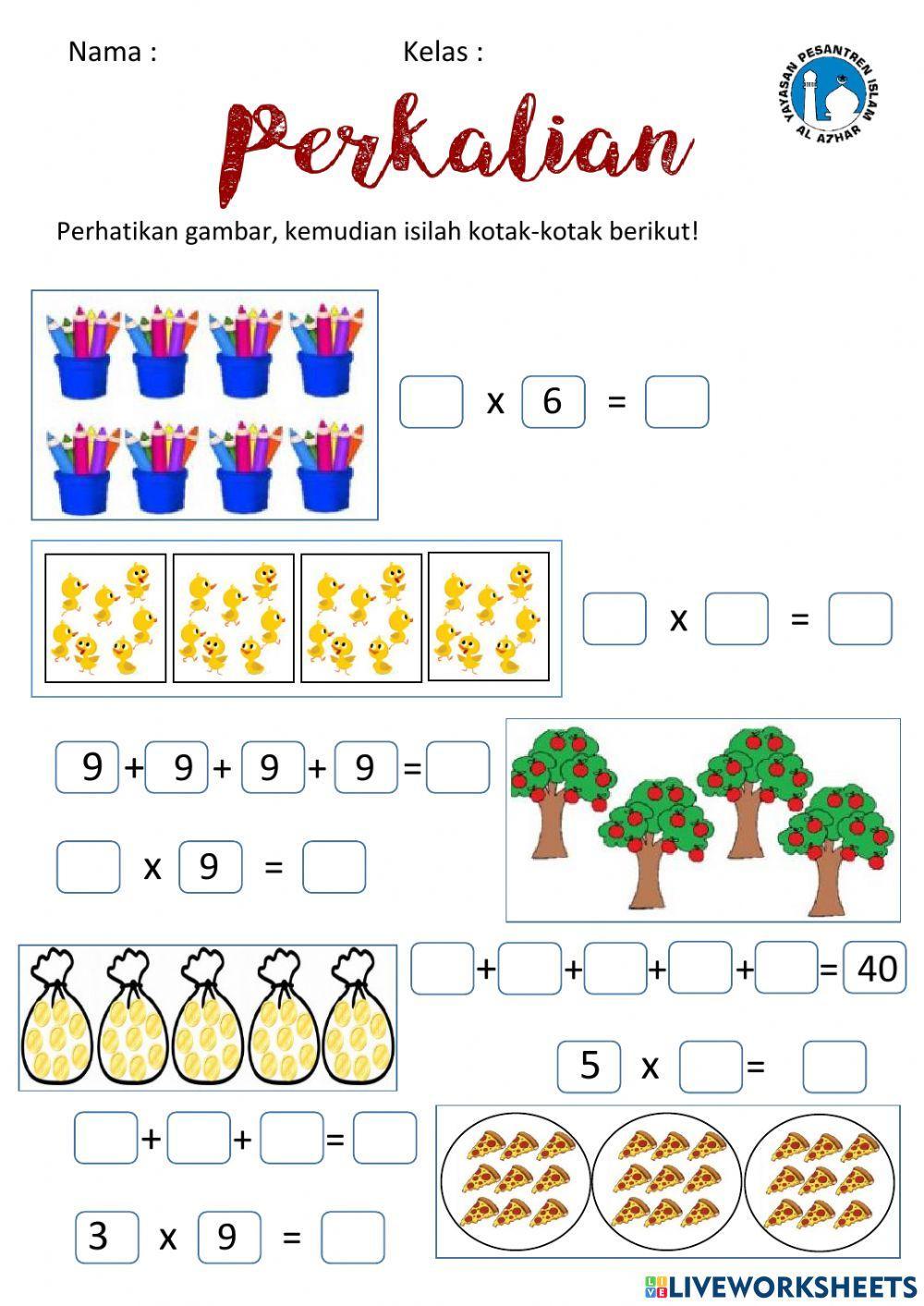 Worksheet Matematika : Perkalian