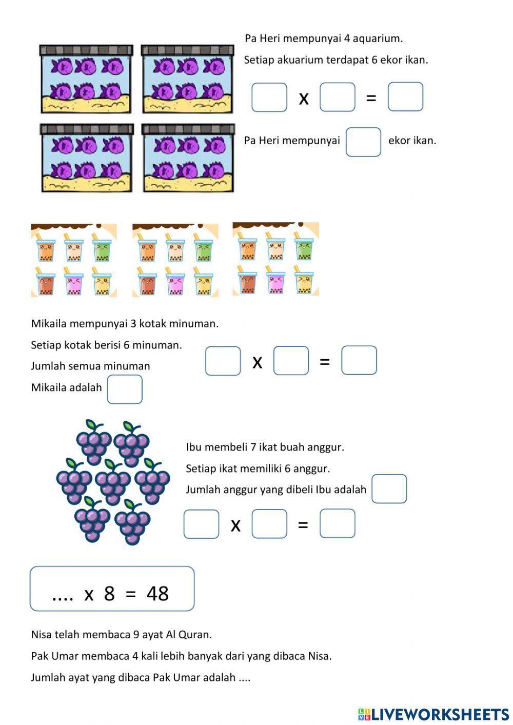 Worksheet Matematika : Perkalian