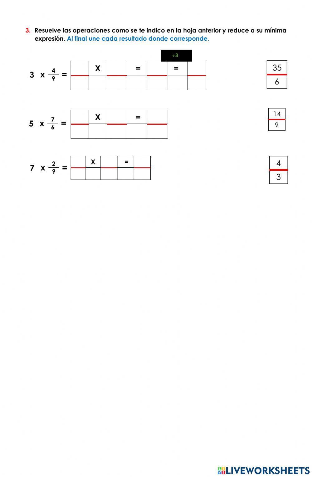 Multiplicación de fracciones