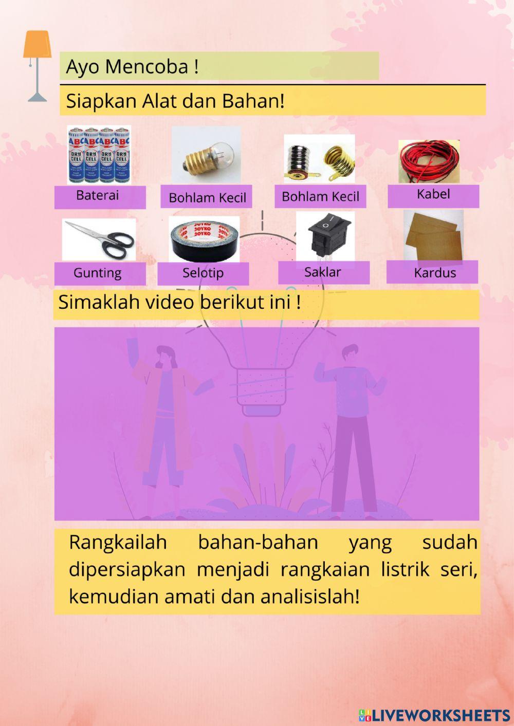 LKPD IPA Komponen Listrik dan Fungsinya, Rangkaian Listrik Seri Sederhana