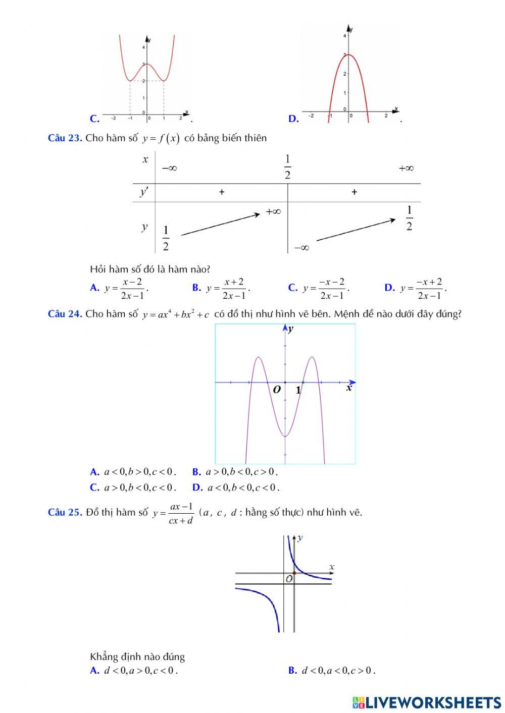 Toán 12 - Kiểm tra giữa kì 1
