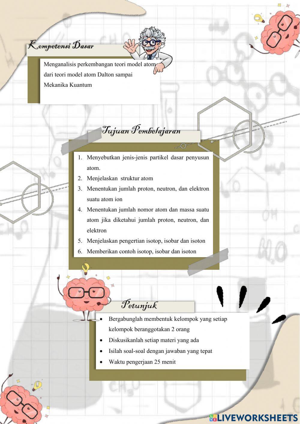 LKPD Kimia Kelas X: Struktur Atom