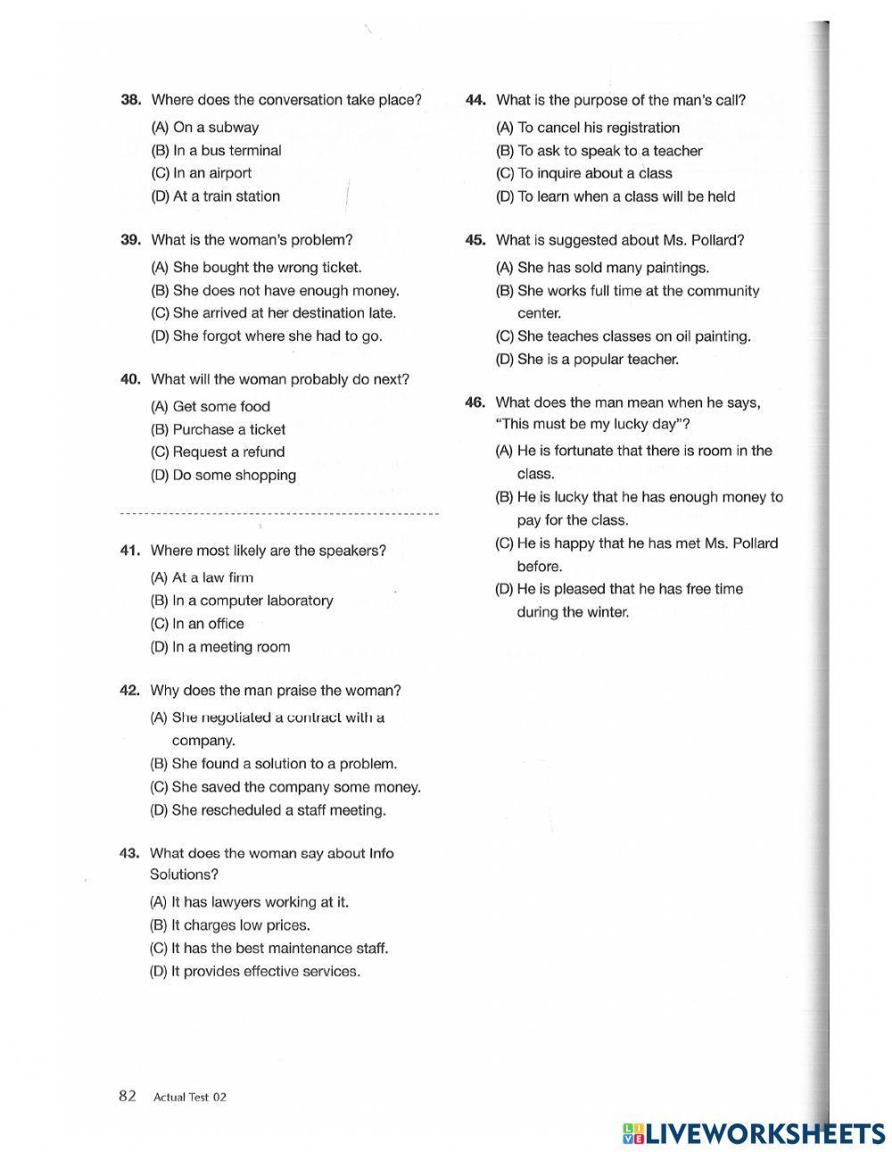 New TOEIC 700 - Test 2 Part 3