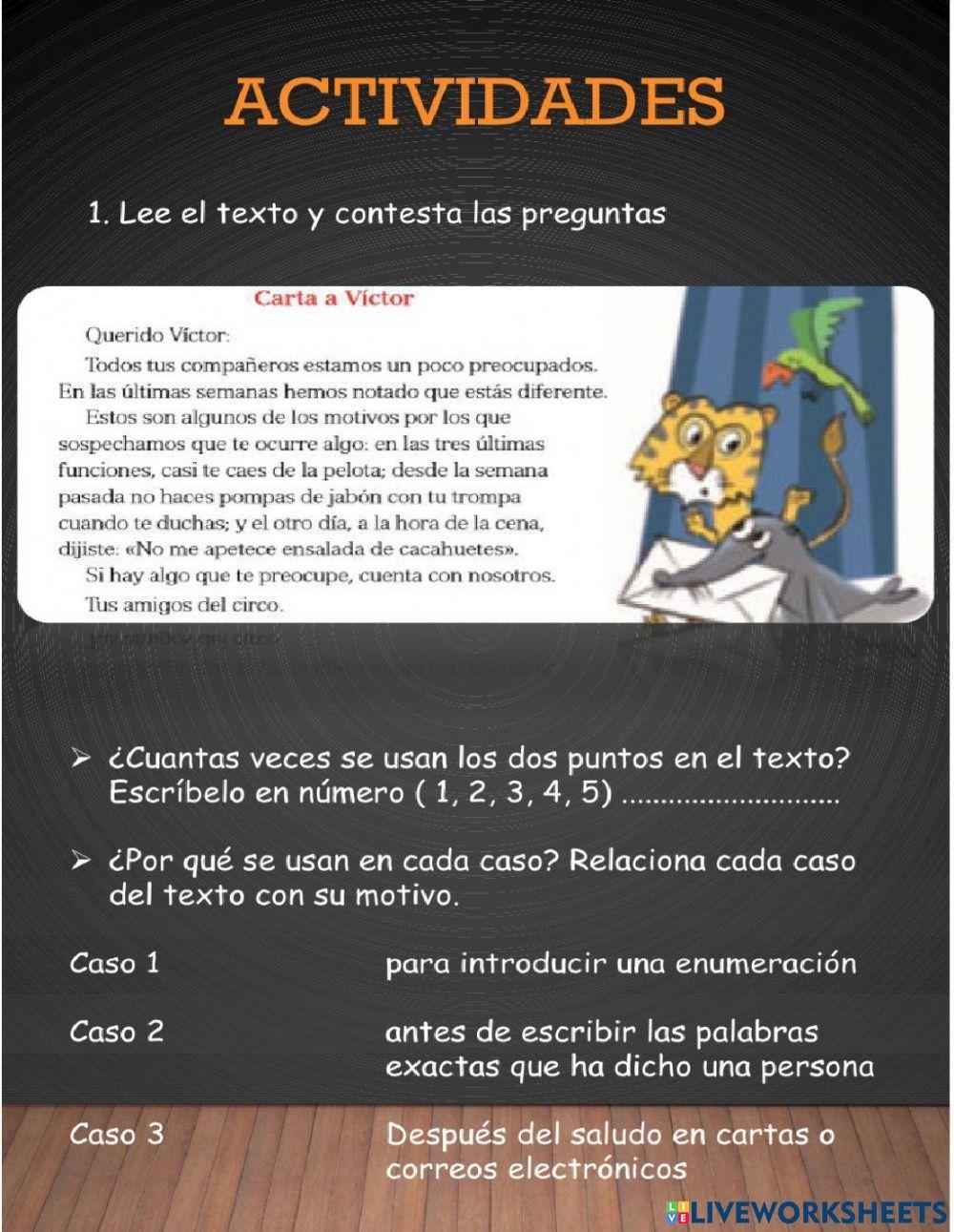 Uso de los dos puntos