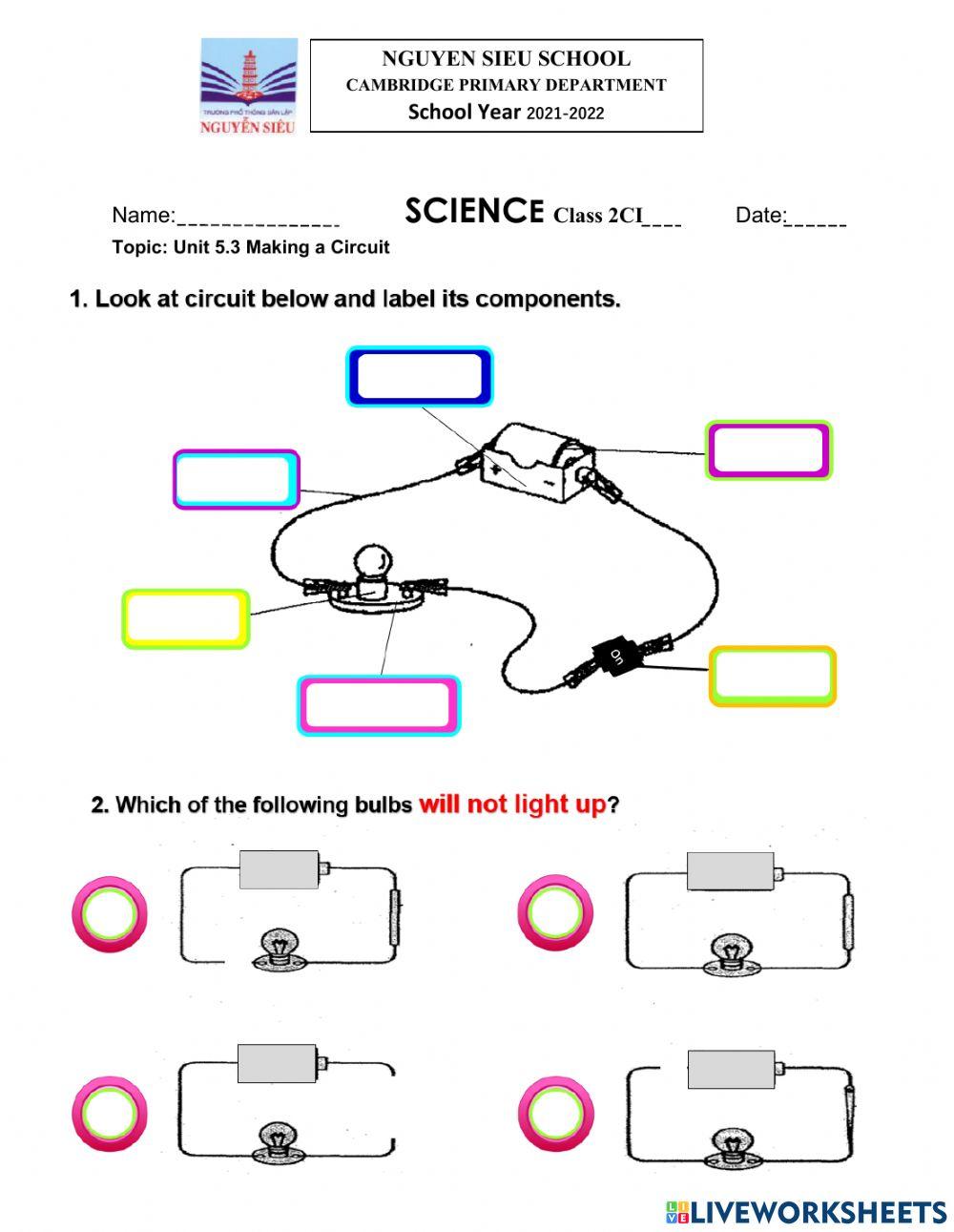 Unit 5.3 Making a Circuit