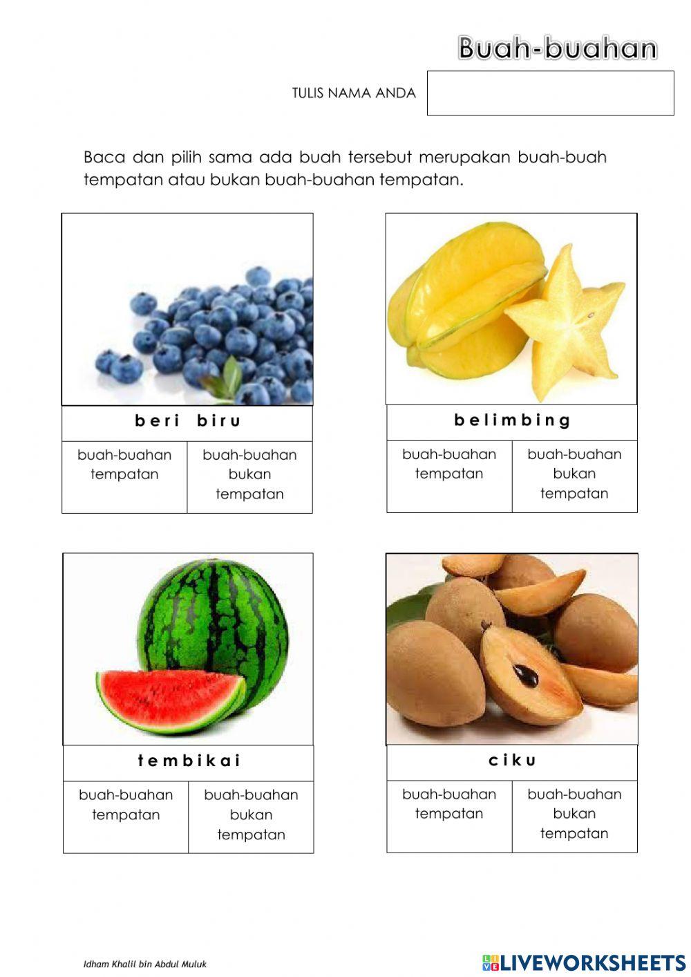 Buah-buah Tempatan dan Bukan Tempatan