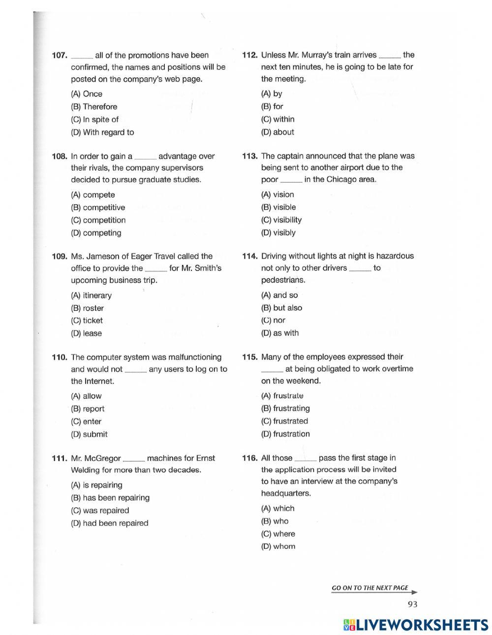 New TOEIC 700 - Test 2 Part 5
