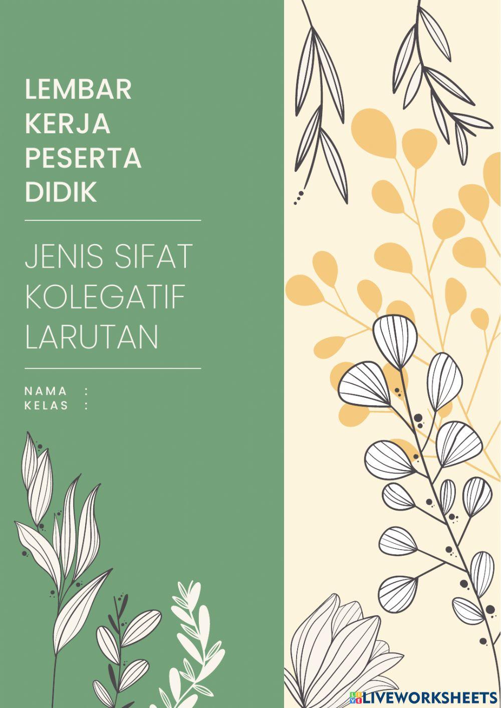 Jenis Sifat Koligatif Larutan