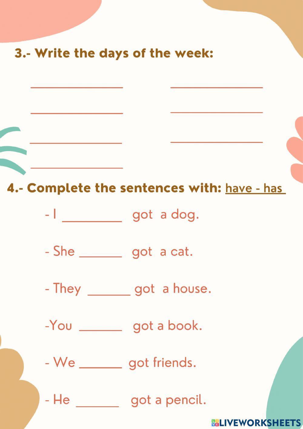 Prueba inicial inglés 4o E.P.