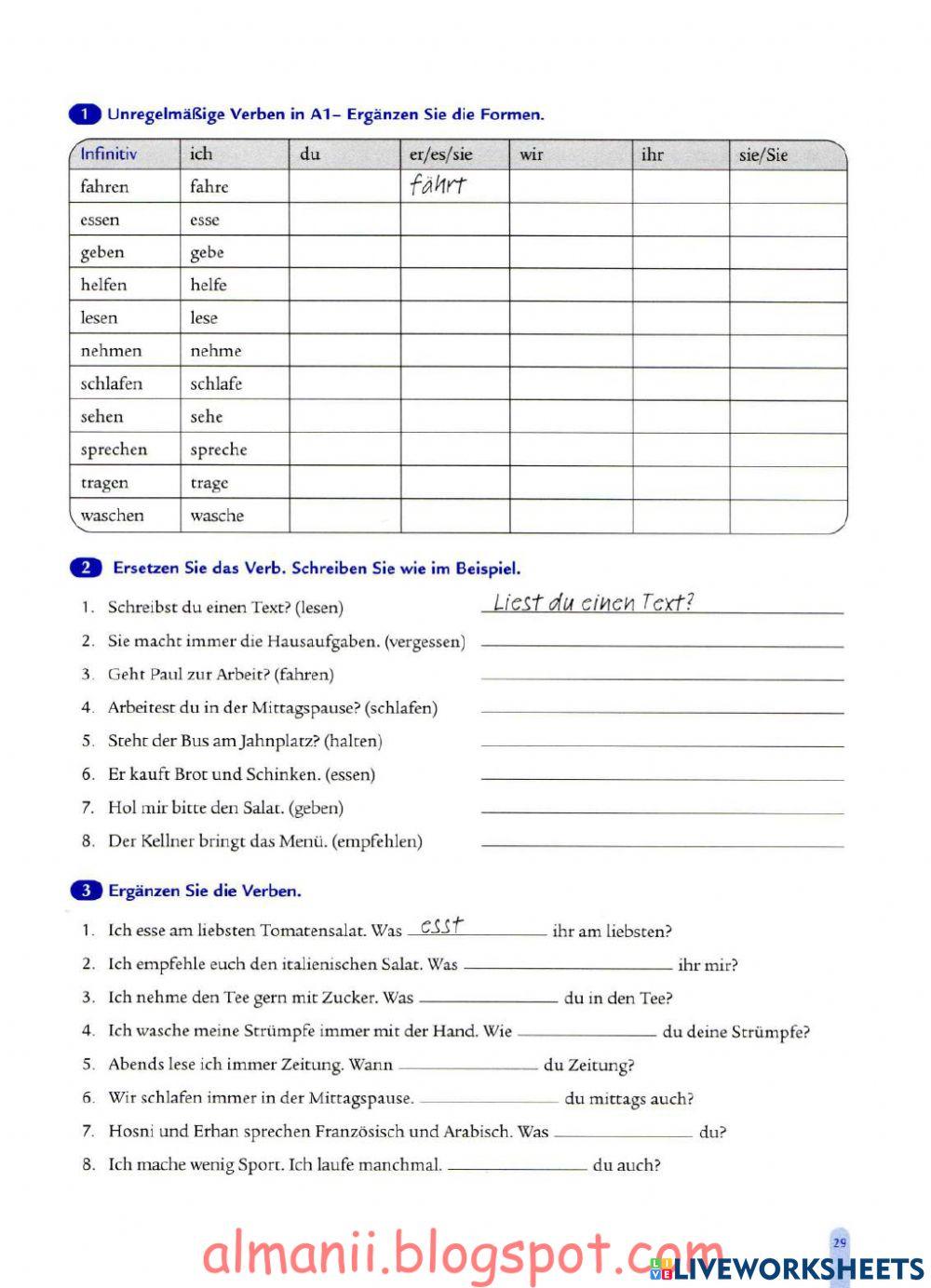 Verben mit Vokalwechsel