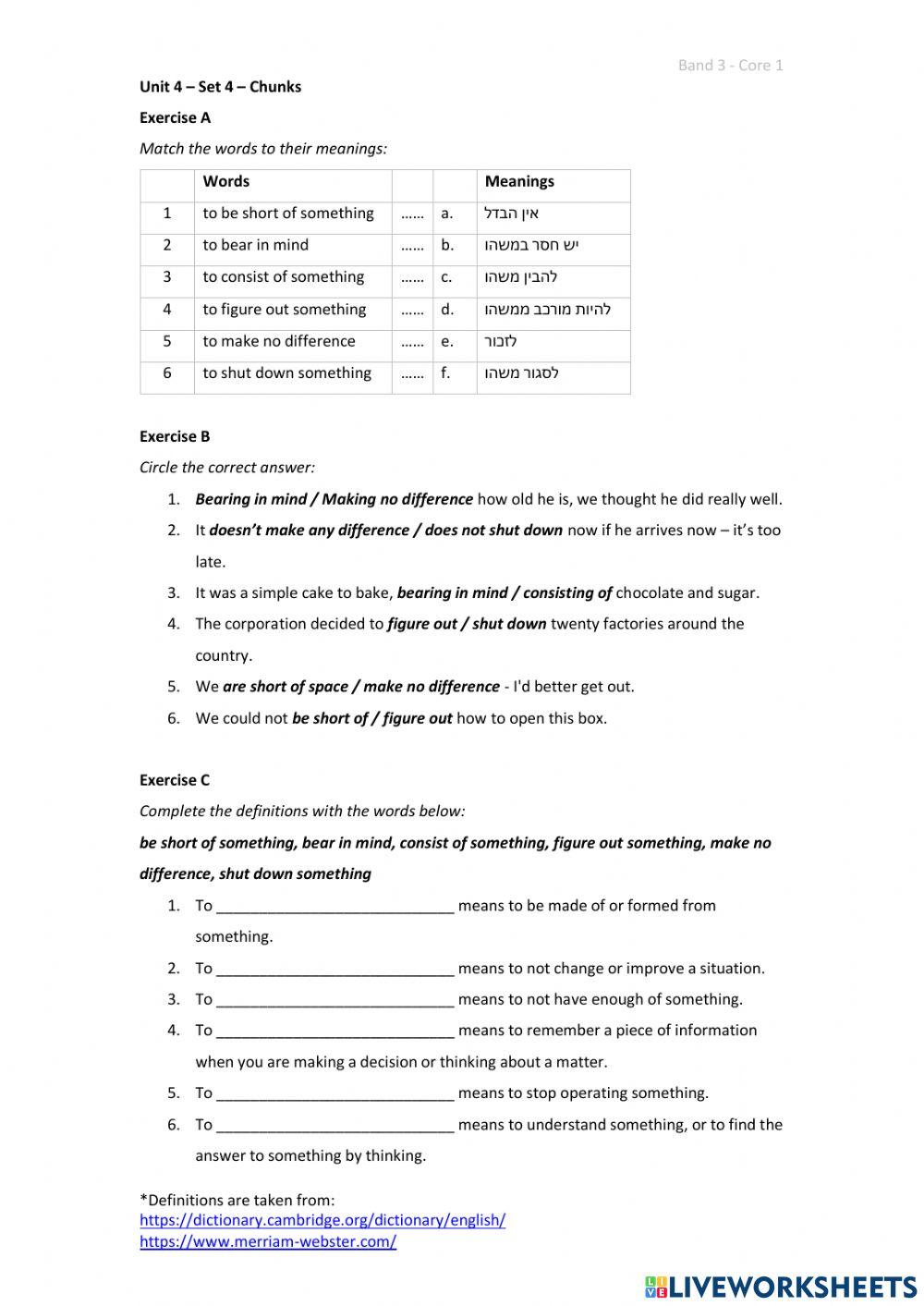 Band 3 (Core 1) - Unit 4 - Set 4