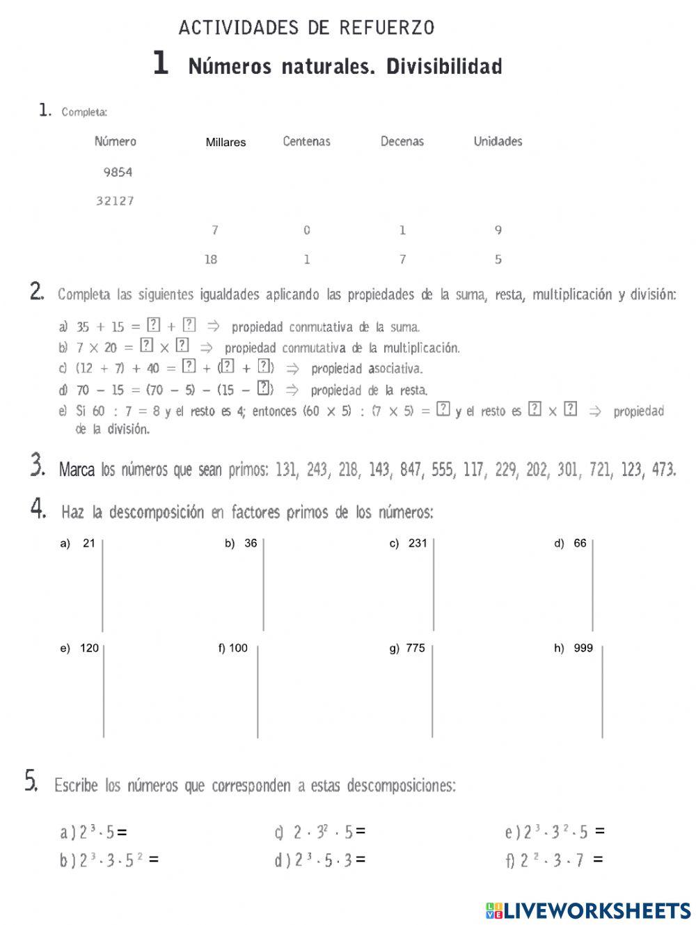 Numeros naturales y divisibilidad