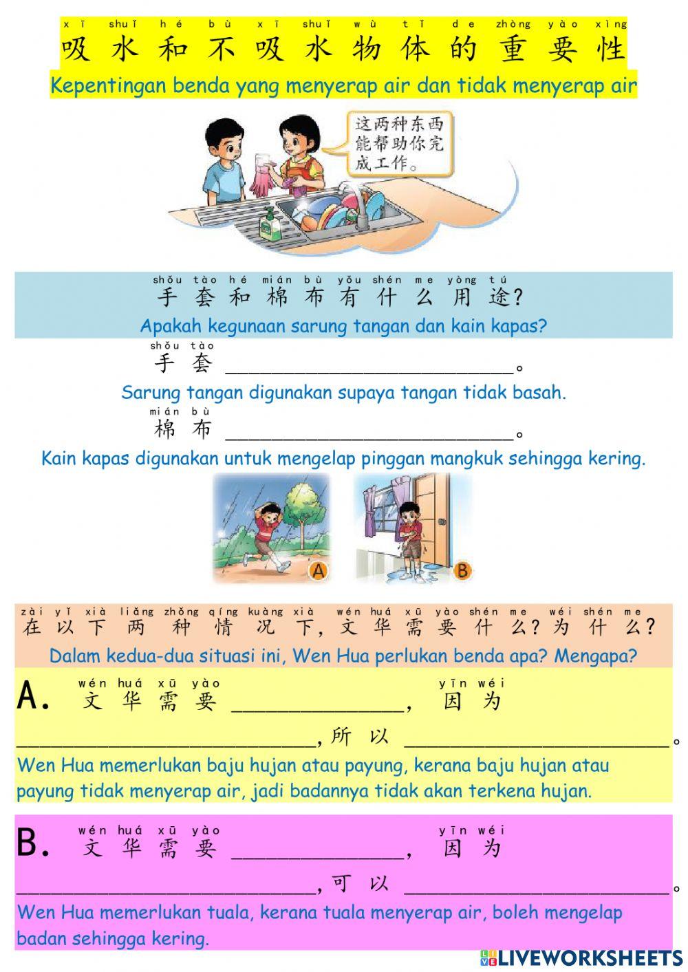 一年级吸水和不吸水的物体