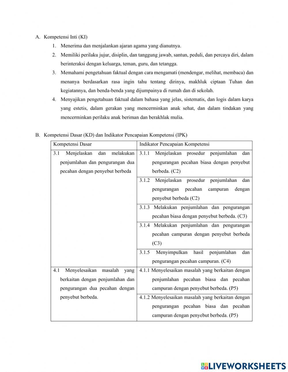 Lkpd matematika kelas v