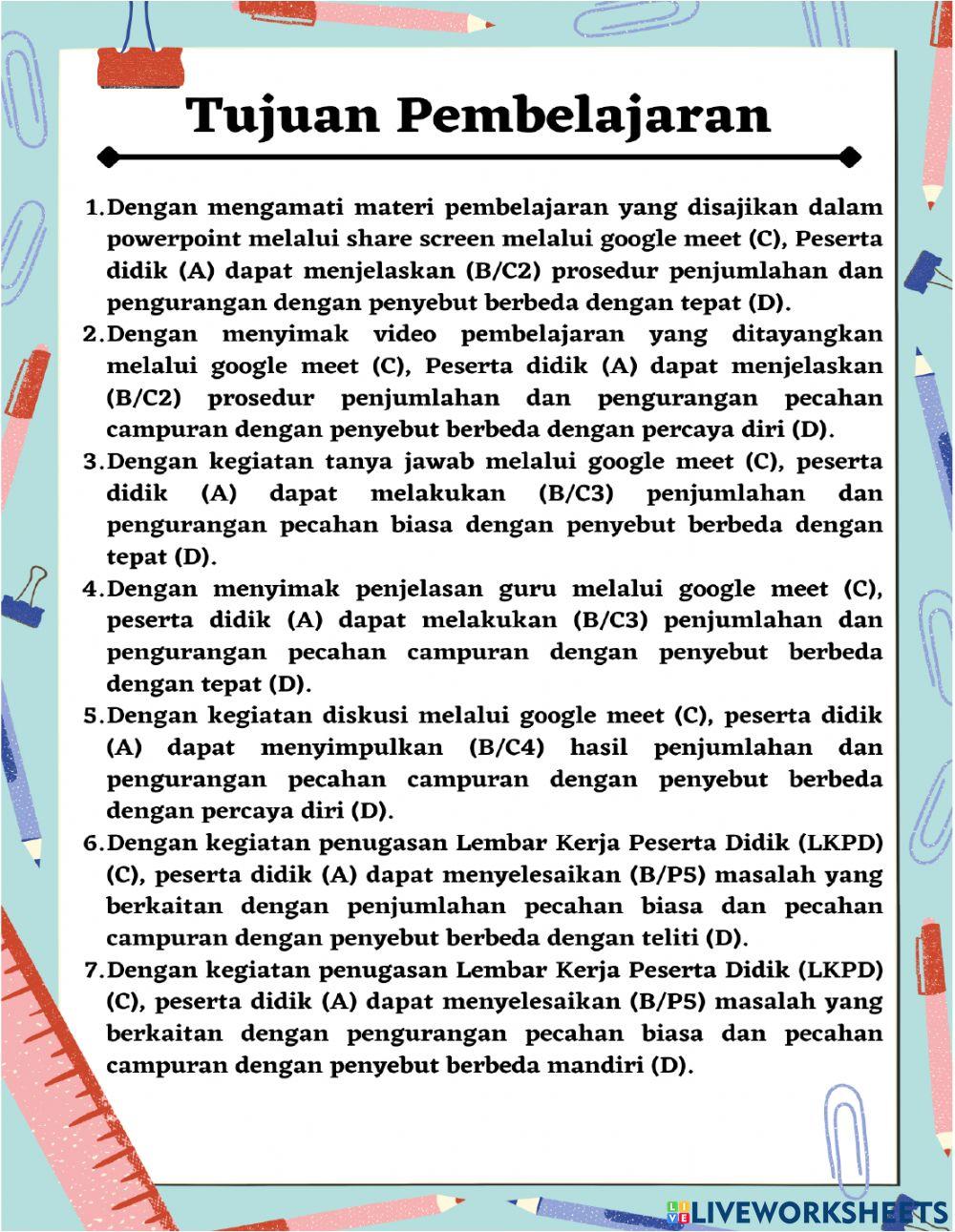 Lkpd matematika kelas v