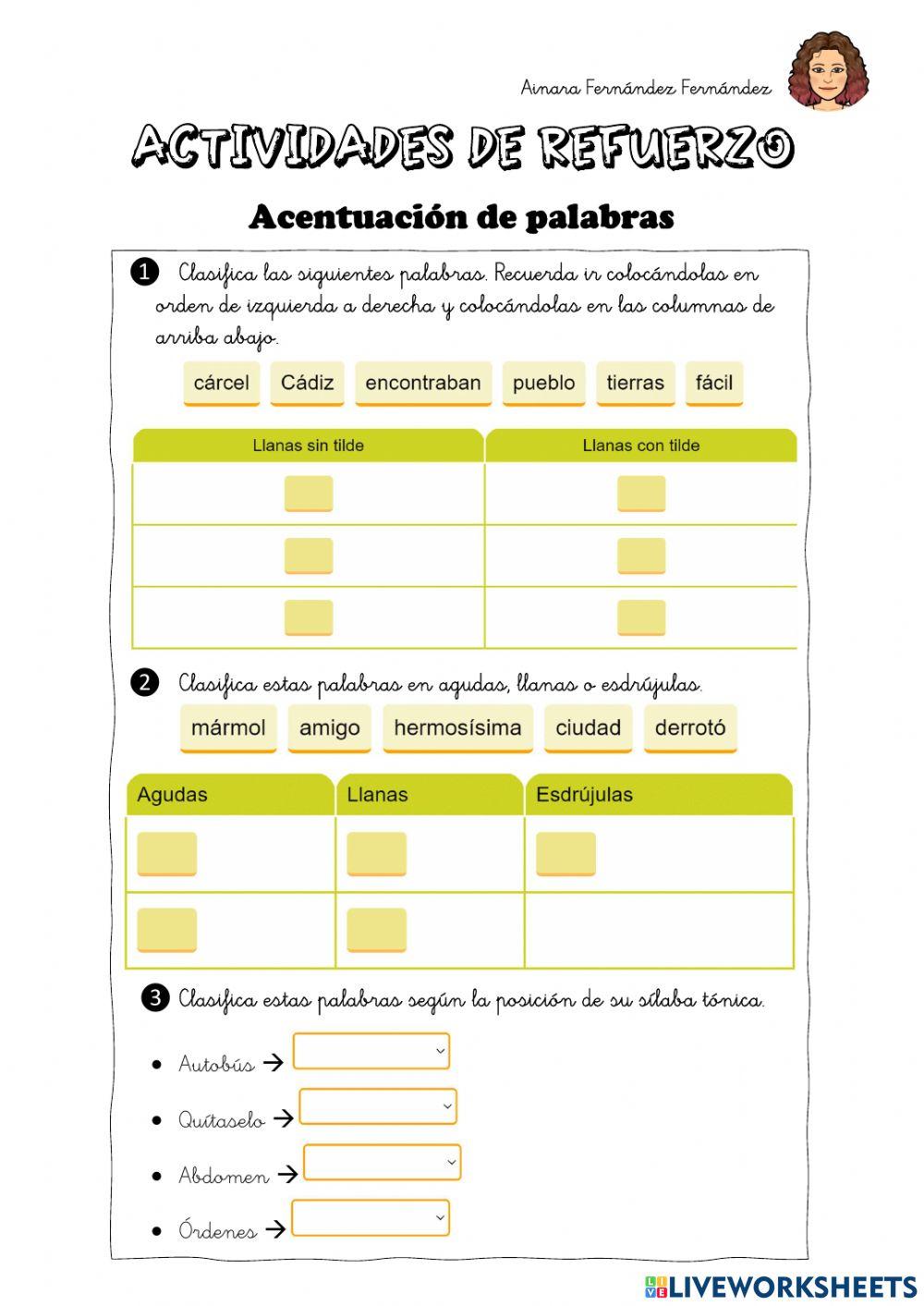 Acentuación de palabras