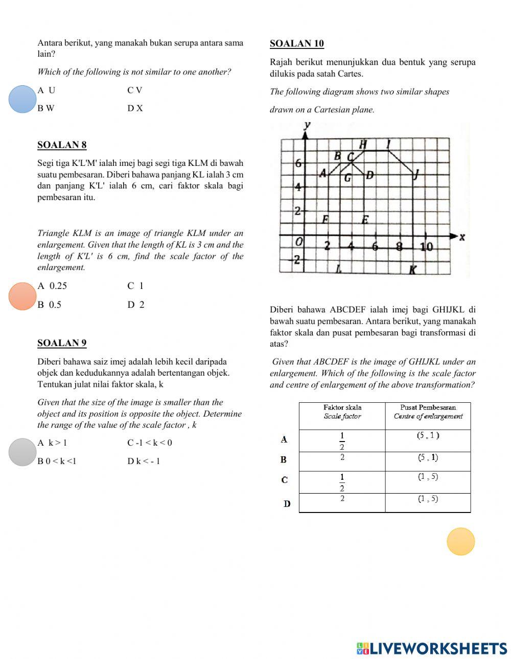 Bab 5 kekongruenan Pembesaran dan Gabungan Transformasi (Objektif)