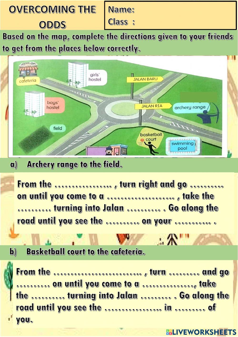 Year 6 Unit 13 Overcoming the Odds (giving directions)