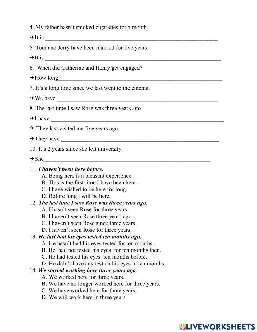 Transformation with tenses