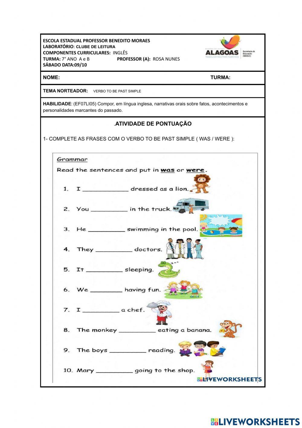 7°  ano -ROTEIIRO DE PONTUAÇÃO- 3° BIMESTRE