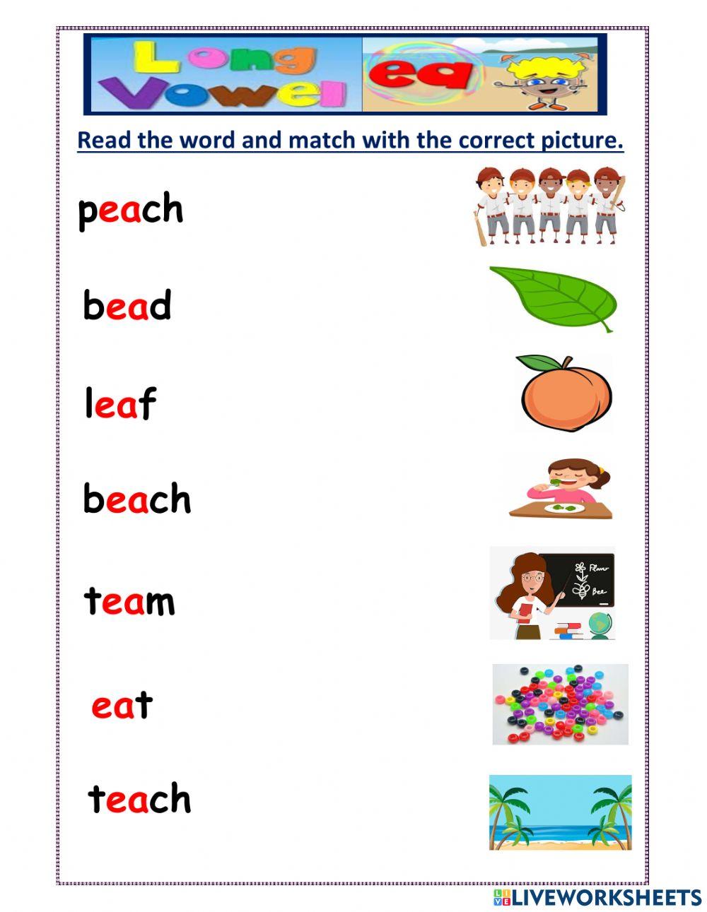 Long vowel ea words