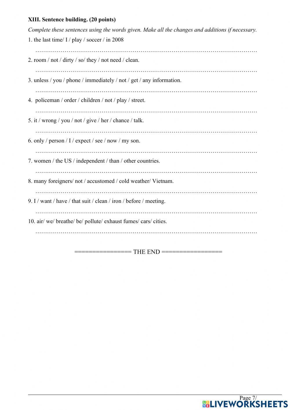 HSG cấp trường số 1