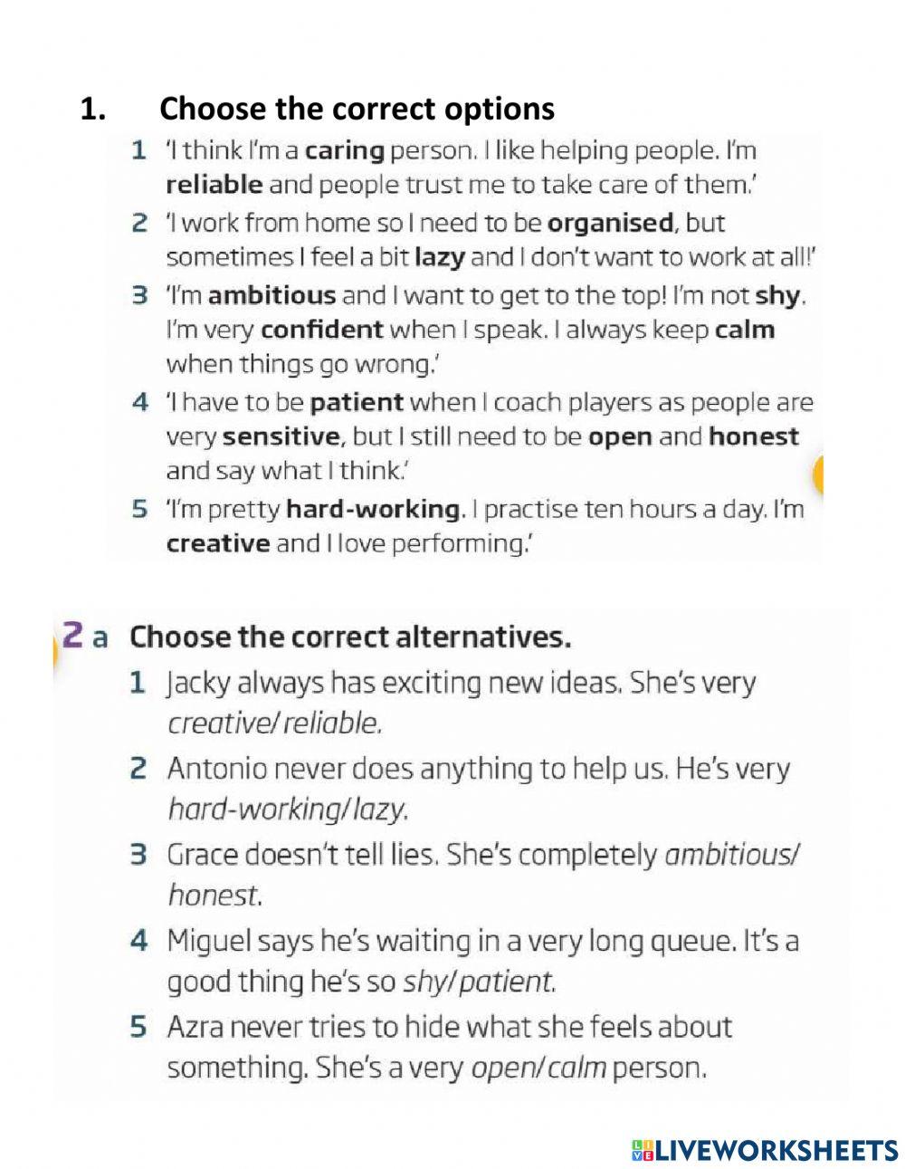 Unit 1b(B1)-checking Vocabulary