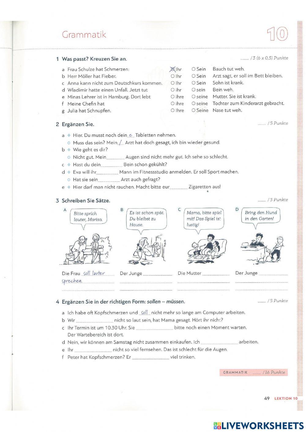 Extra Übungen Lektion 10