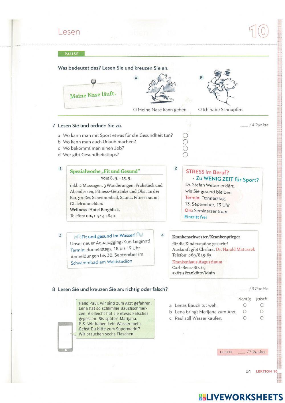 Extra Übungen Lektion 10