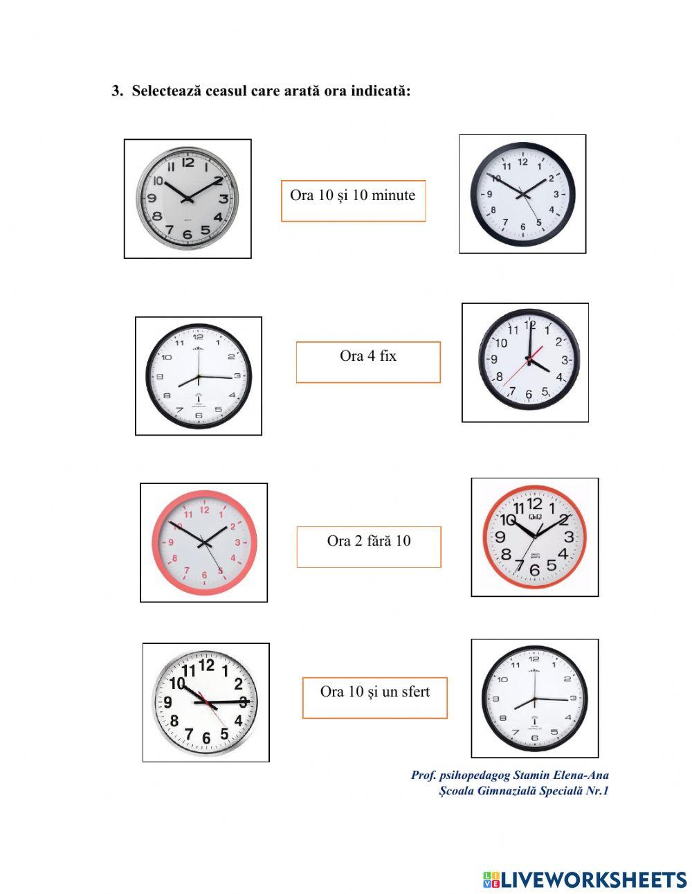 Unități perceptiv motrice temporale- Unități de timp-Ceasul
