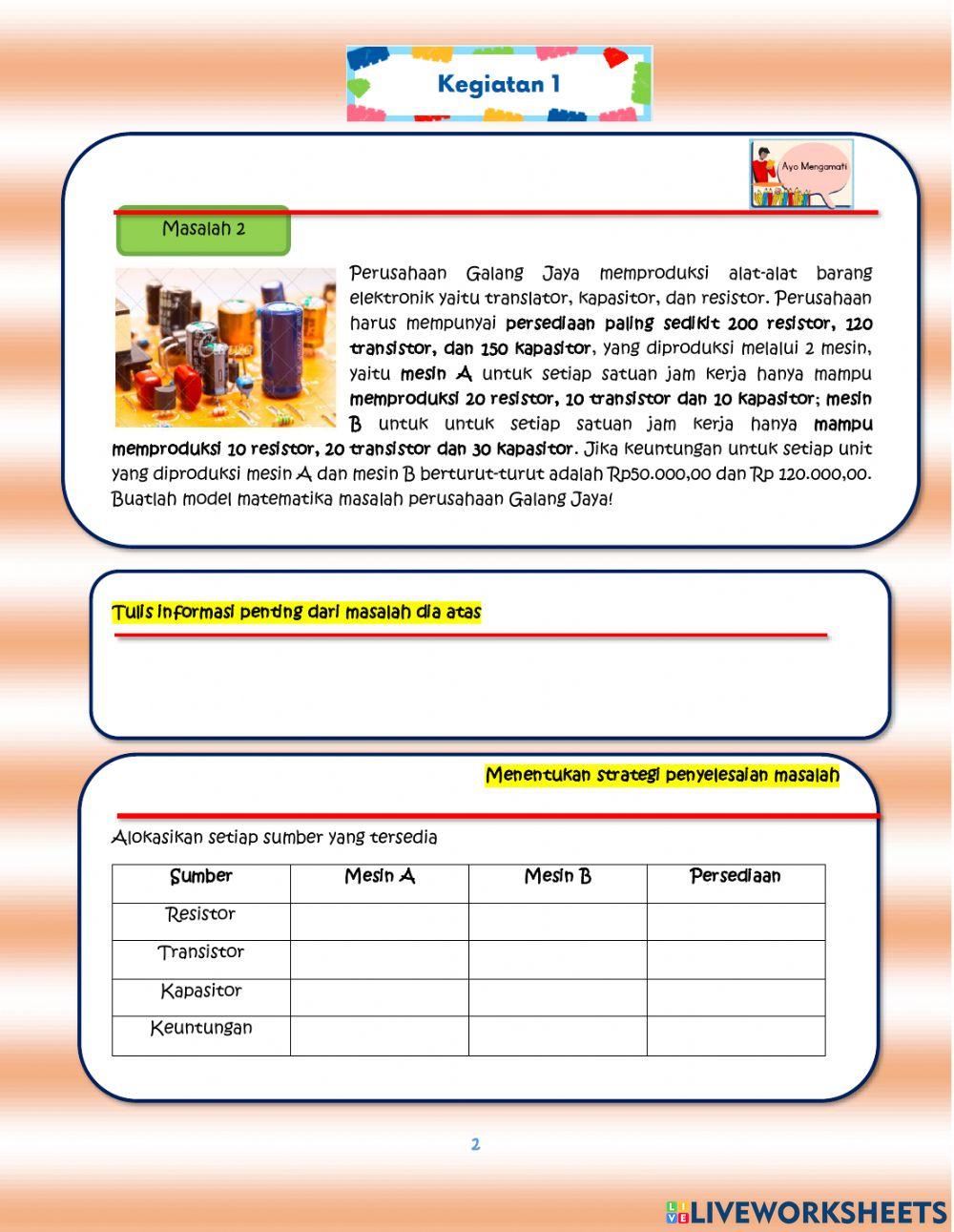 LKPD Menyusun model matematika