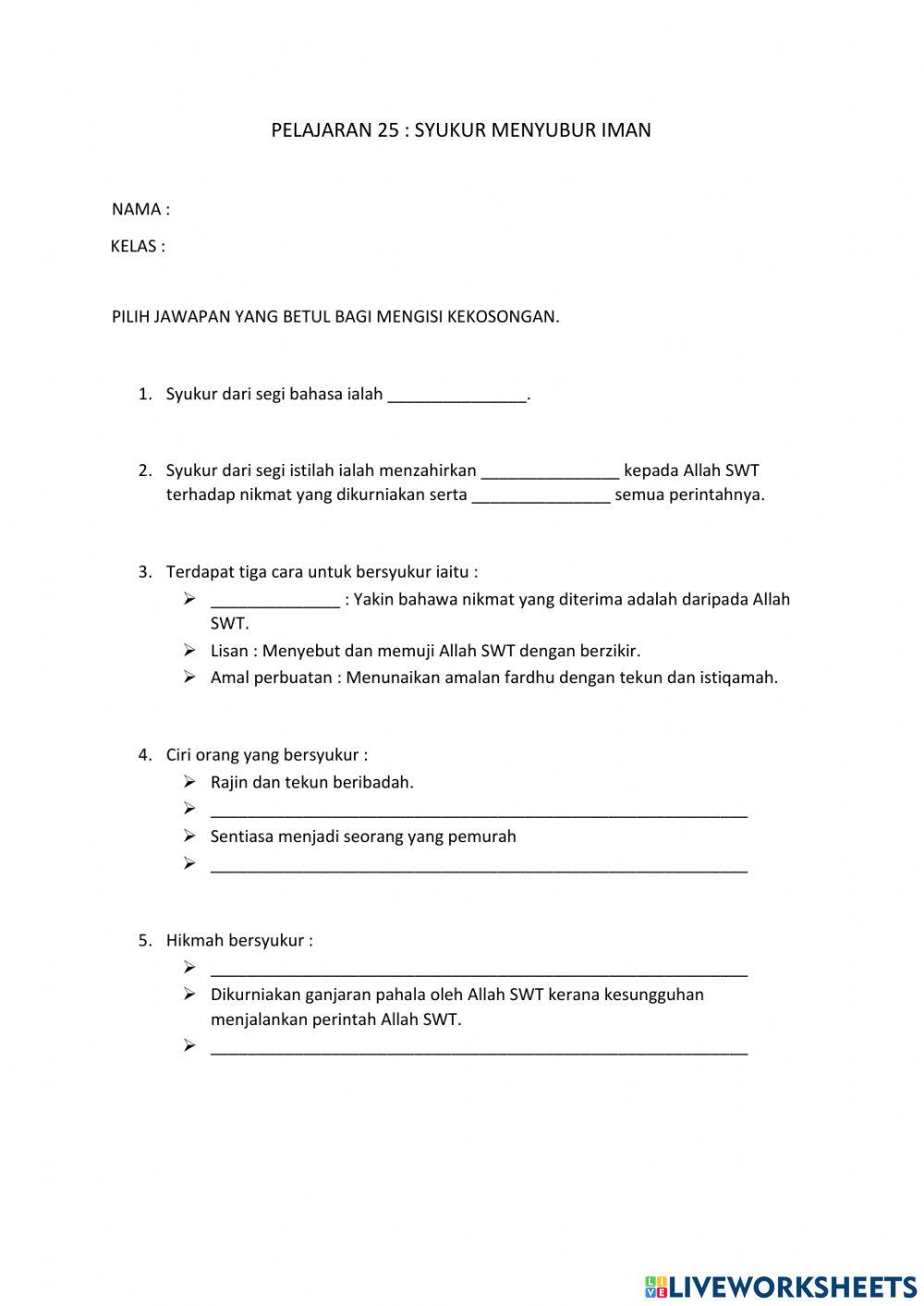 Akhlak Islamiah Tingkatan 3