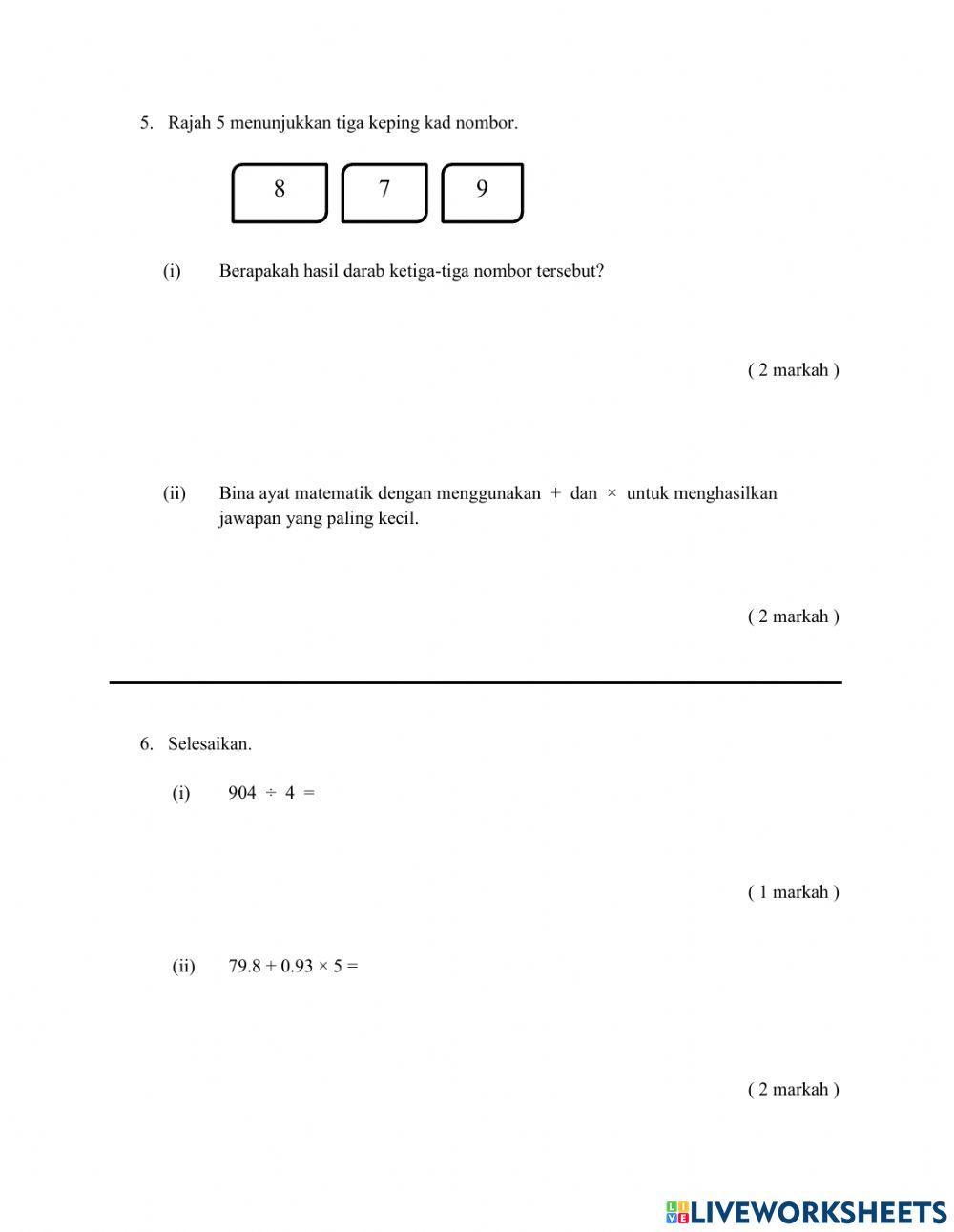 Nombor dan Operasi 1