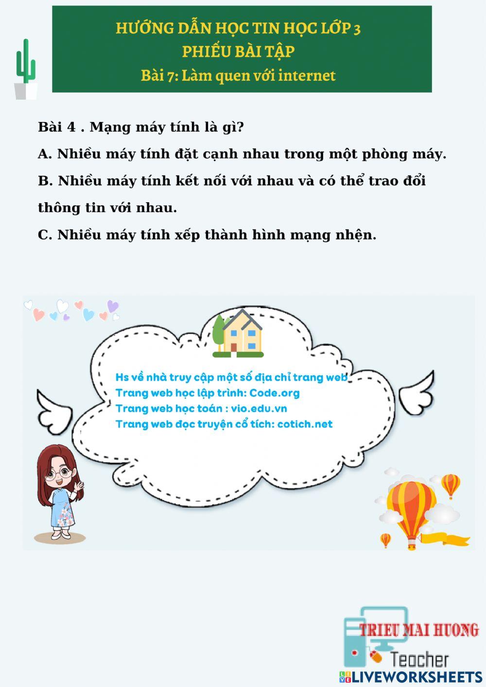 Bài 7: Làm quen với Internet