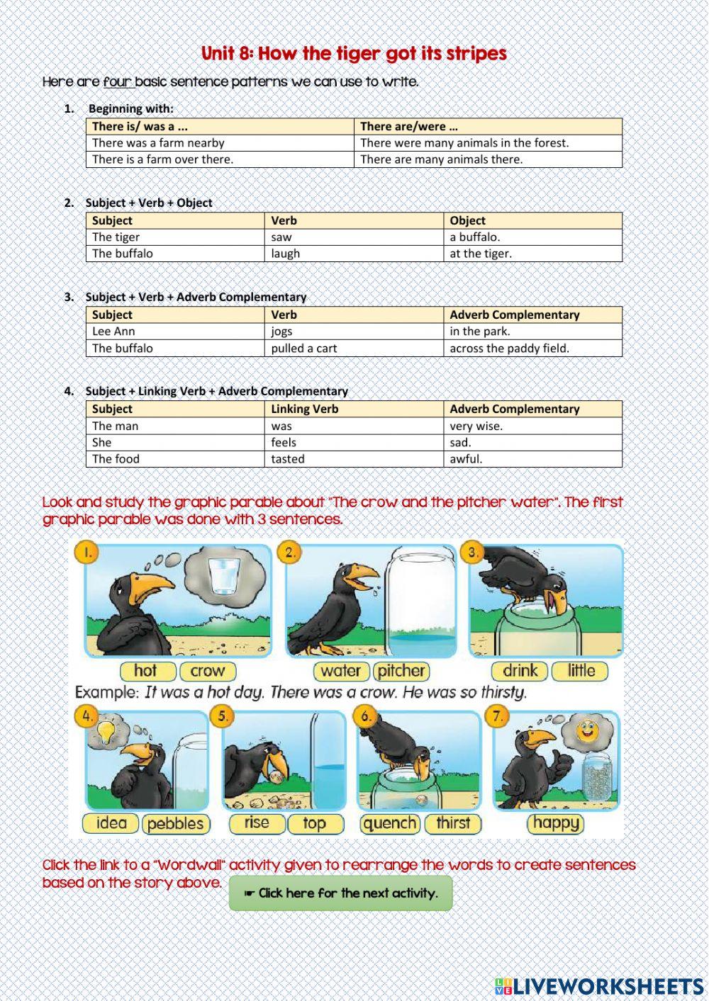 Unit 8: How the tiger got its stripes