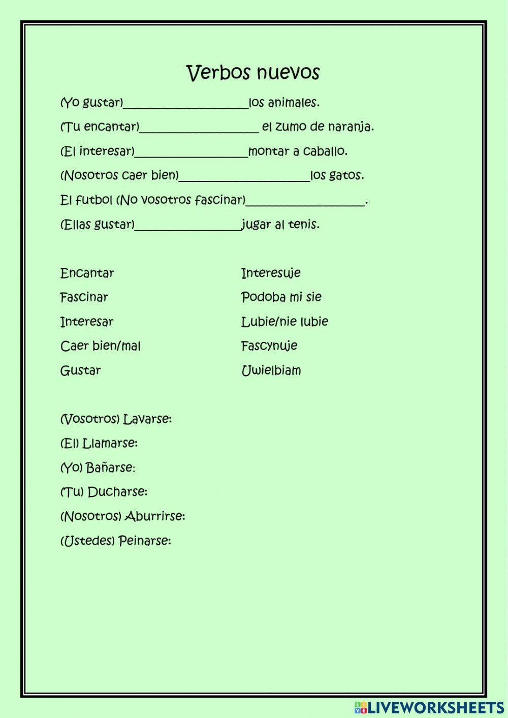 Verbos nuevos