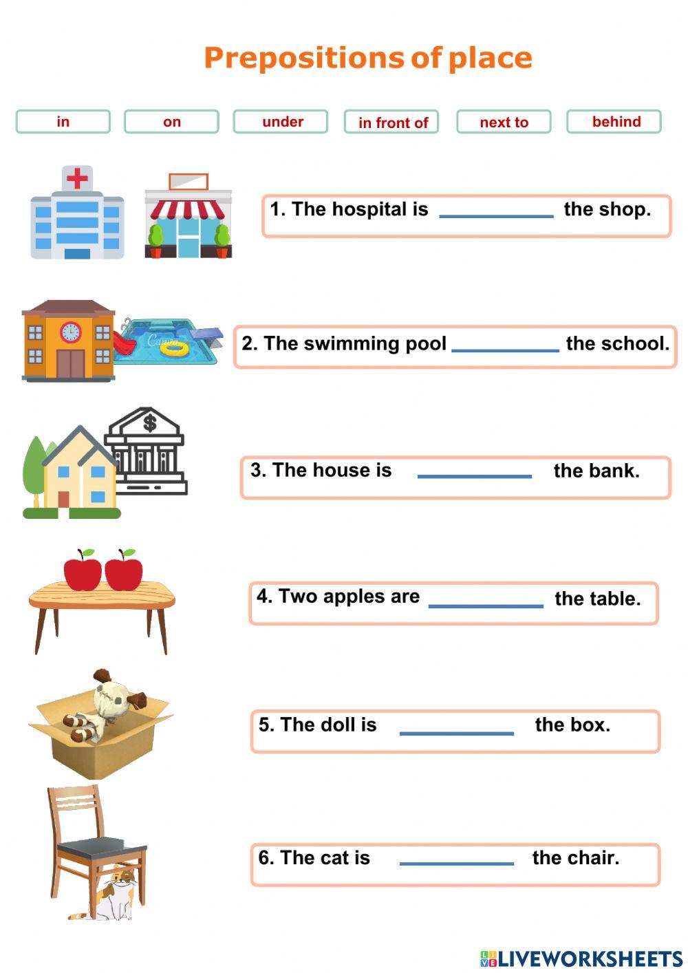 Prepositions of place