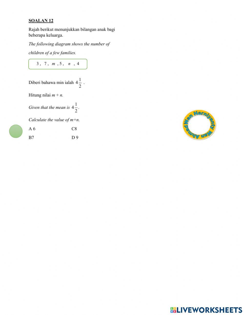 Bab 8 sukatan serakan data tak terkumpul(objektif)