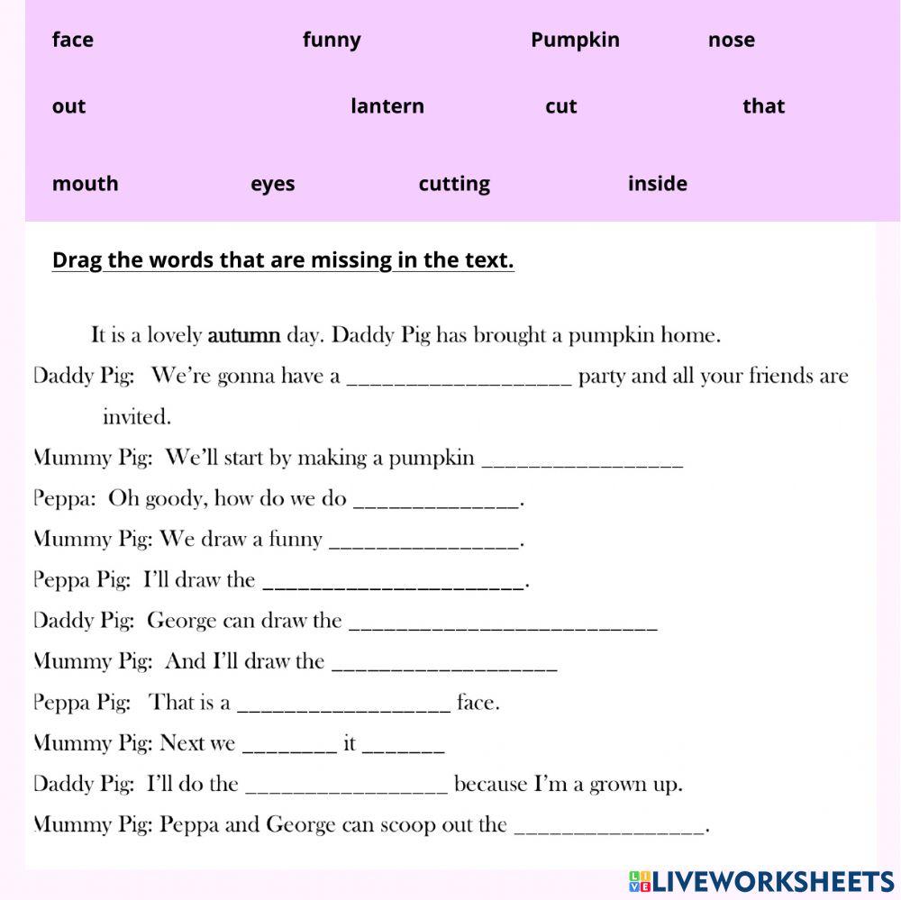 Peppa Pig Pumpkin Pie