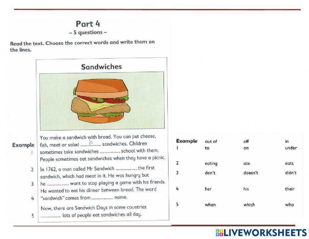 Movers Reading and Writing