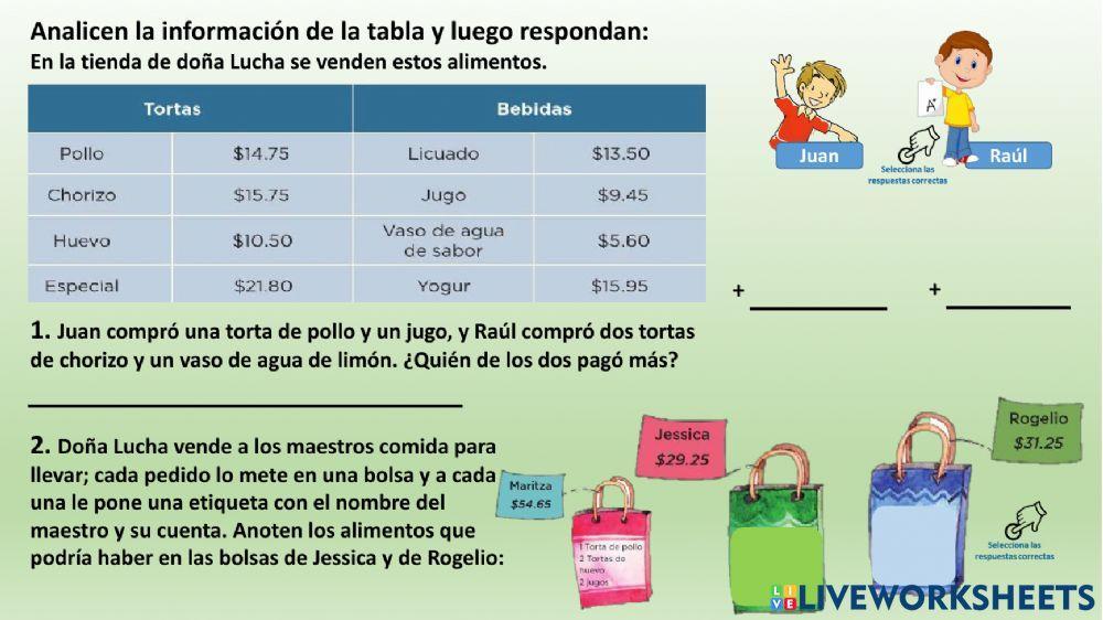 Actividad 10 Sumas con punto decimal