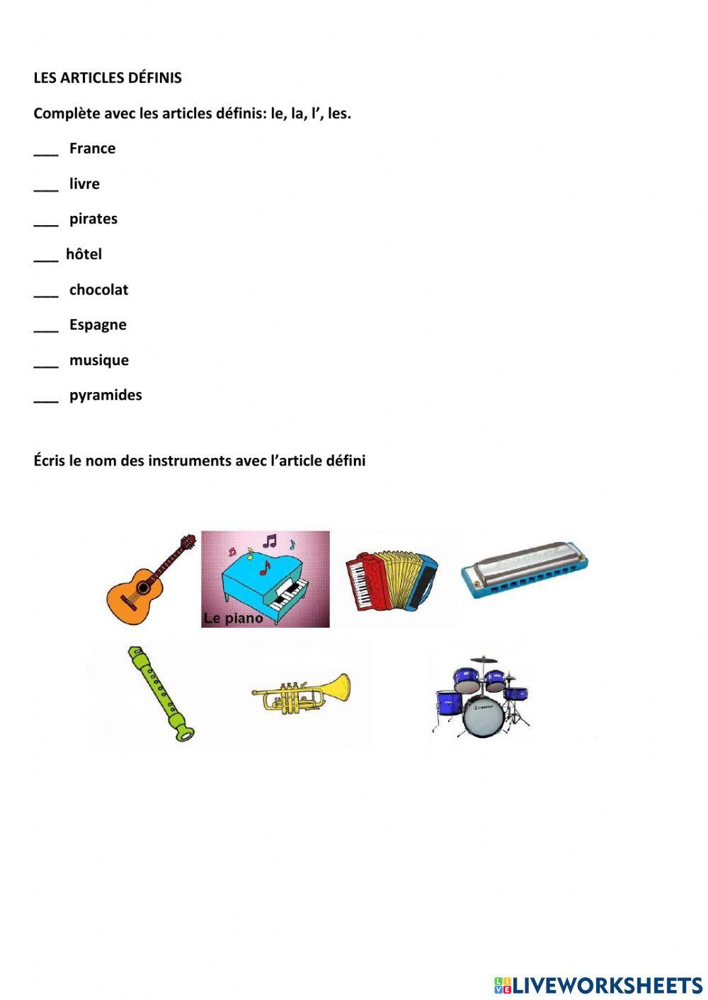 Les articles définis