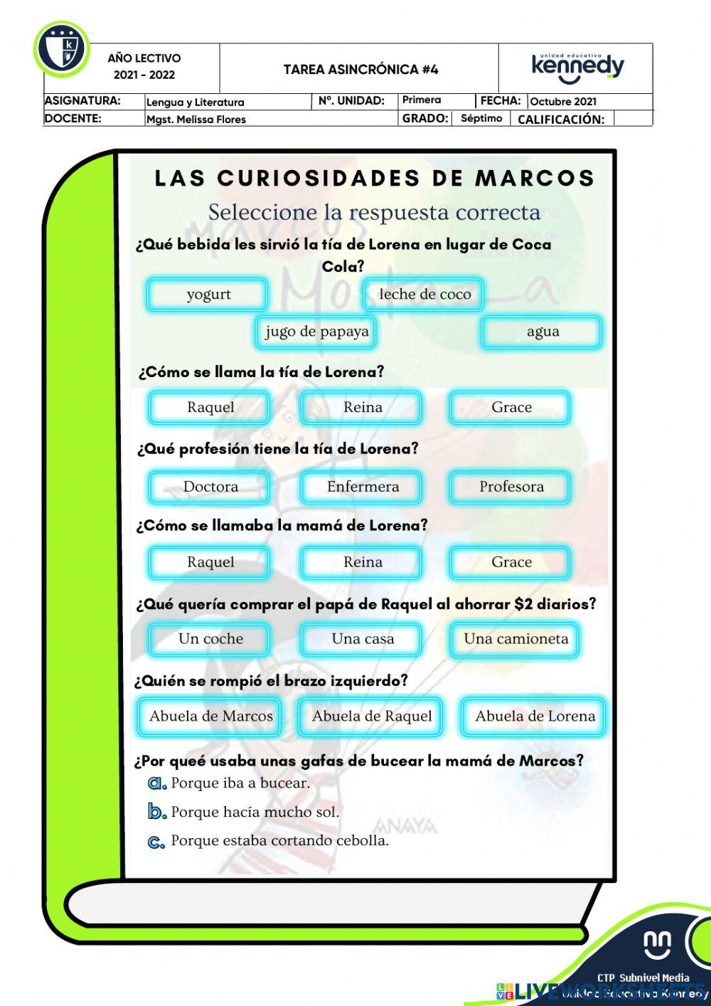 Las curiosidades de Marcos